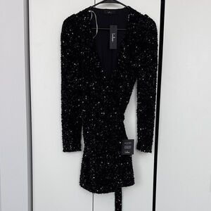 Elegant Black Sequin Dress (New with Tag)